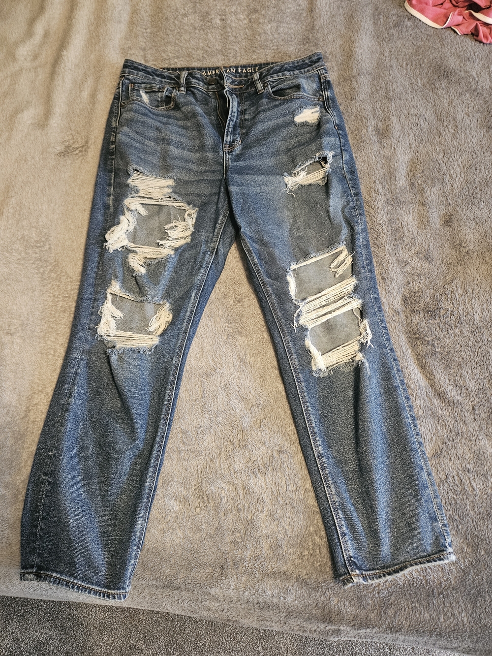 American Eagle Outfitters Ripped Blue Boyfriend Jeans